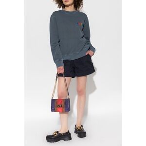 Zadig & Voltaire Simba Amour Wings Cotton Crew Sweatshirt in Blueberry Size L